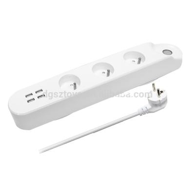 China Residential/General Purpose TUV N-F C 61-314 Approved 3 Band 4 FR Smart Wifi USB Power Strip Surge Protector Multiple Socket for sale