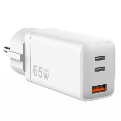 China Cell Phone GaN65W Charger 2C1A GaN Quick Charger kc Certified Grounding Charger for sale