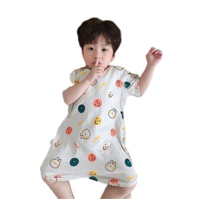 China Wholesale Breathable Thin Pure Cotton Baby Romper Children Kids Clothes Summer Shorts Sleeve Rompers for sale