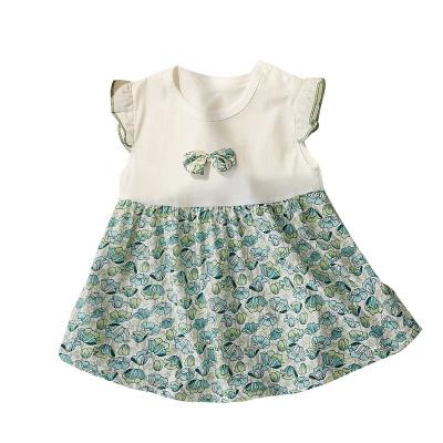 China New 100% Cotton Anti-Wrinkle Wholesale Hot Custom Made Baby Dress Cute 100% Cute Baby Clothing Sets Lovely for sale