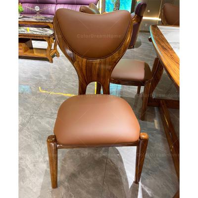 China Chinese Solid Wood Dining Chair (Other) Adjustable Ebony Wood Furniture Modern Leather Chair for sale