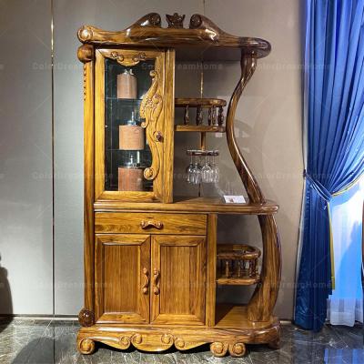 China Traditional Living Room Cabinets Ebony Living Room Furniture Wooden Wine Cabinet for sale