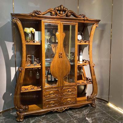 China (Others) Living Room Furniture Wine Cabinet Wood Cabinet Adjustable Antique Home Display and Porcelain Cabinets for sale