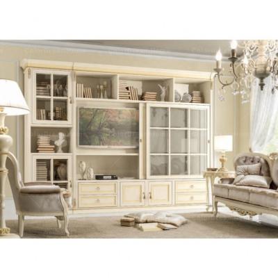 China White Solid Wood Display Cabinets (Others) Italian Furniture Design Living Room Adjustable Storage Cabinets for sale