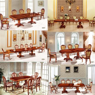 China European Home Furniture Solid Wood Rotating Dining Table Extend Dining Tables for sale