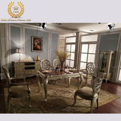 China Italian Furniture Wooden Dining Tables Solid Wood Classic Royal Dining Tables for sale