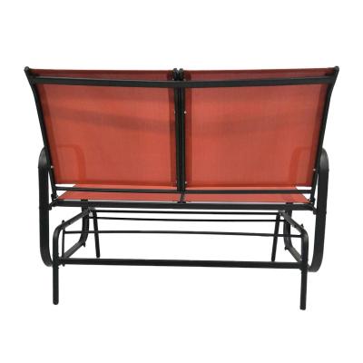 China Contemporary Hot Sale Garden Metal Iron Texling Swing Glider Outdoor Red Rocking Chair for sale