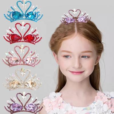 China Fashional Cute Lady Swan Crown Hair Accessories Kids Hair Accessories 2021 Pretty New for sale