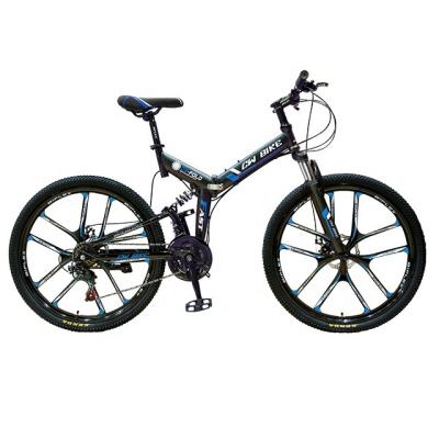 China Steel 26 Inch 27 Inch Mountain Folding Bicycle For Adults Men With 10 Knives Rim OEM Factory Direct for sale