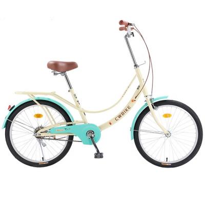 China Vintage Style Steel City Bicycle Women Bike 20 Inch Carbon Steel Frame Blue Pink Carbon Purple OEM Manufacturer Customized for sale