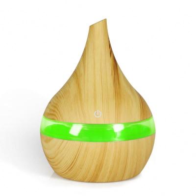 China 300ml Car LED Humidifier Bedroom Lamp Aroma Diffuser Wood Grain Ultrasonic Transparent Light Wood Night Desk Lamp Aroma Diffuser with 7 LED for sale