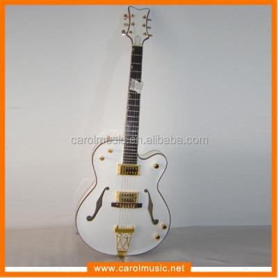 China White Cavity Body Basswood EHG006 Competitive Price F Hole Color Electric Guitar for sale