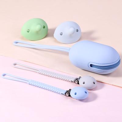 China Soother Baby Nipple Silicone Nipple Clip Chain Box BPA Holder Metal Babies Clip Teether Free Dummy Custom Case for sale