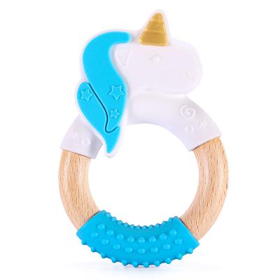 China Soft For Baby Teething Teether Kean Factory Price Wood Ring Free Silicone Teethers Bpa Mix Natural Wood Teether for sale