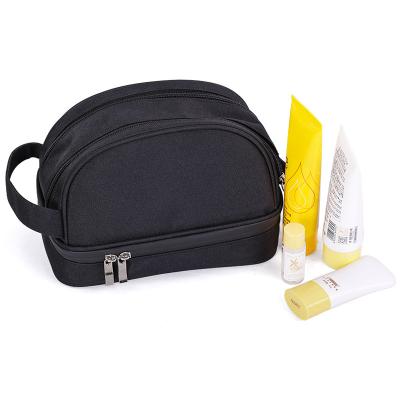 China Durable Polyester Black Red Color Makeup Toiletry Travel Cosmetic Bags For Men for sale