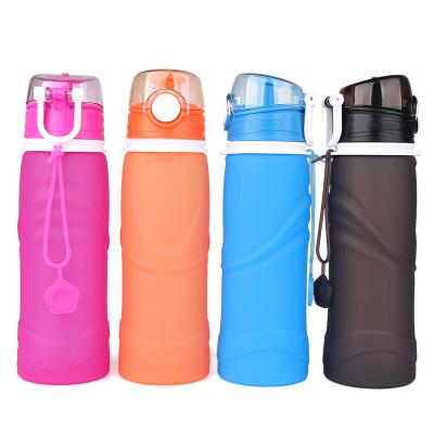 China Sustainable Drinking Portable Folding Bottle Bpa Free Silicone Collapsible Water Bottle for sale