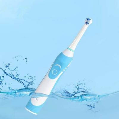 China Battery Powered Rechargeable Rotary Waterproof Soft Electric Toothbrush With 2 Brush Head for sale