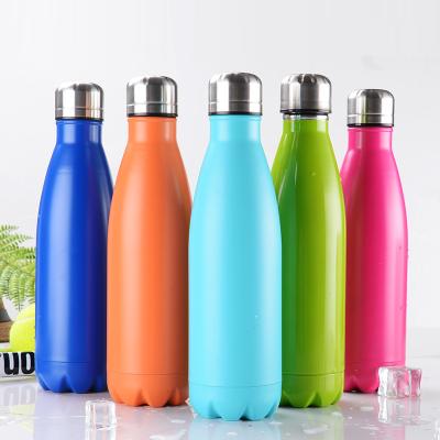 China Sustainable 500ml cola shaped stainless steel water bottle vacuum flask with high quality logo can be custom design for sale