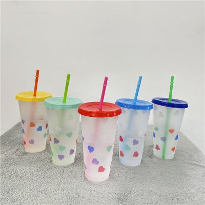 China Venti Reusable Reusable Hard Plastic Color Changing 24oz Summer Cold Cups For Cold Water Drinks for sale