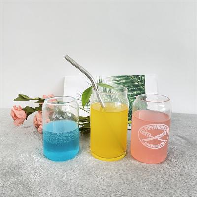 China Stylish Glass Shaped Coffee Beer Soda Drinking Glass Cups Beer Can Drinking Glasses Cans Cans Crystal Clear for sale