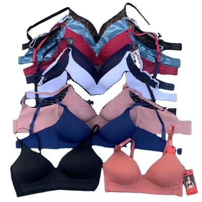 China Wholesale Low Price QUICK DRY Breathable One Piece 3/4 Thick Cup Bra Girls Wire Set Gathered Vietnam Style Free Mixed Bras for sale