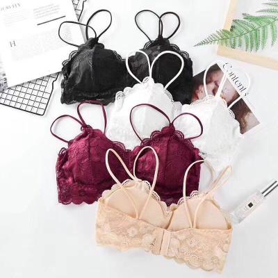 China Antibacterial Cool New Goods Lace Up Sports Bra For Women Girls Sexy Underwear for sale