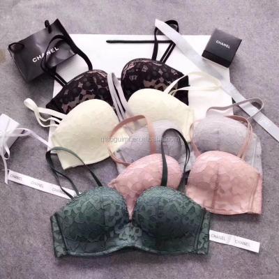 China Hot Lady Sexy Wholesale Antibacterial Lace Padded Bra For Women Push Up Bra New Design No Rims for sale