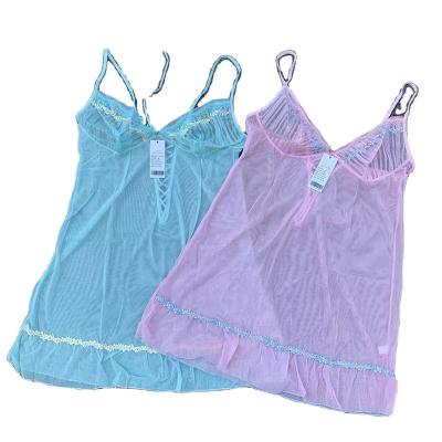 China Breathable Sky Blue And Pink 2021 Women Mesh Net Jumpsuit Lingerie Nightwear Sellers Nanan City Dress Myanmar Dress for sale