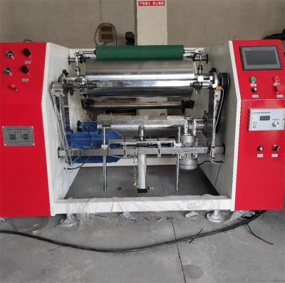 China FMB-500MM semi-automatic food kitchen aluminum foil roll rewinding machine with two rewinding axis for sale