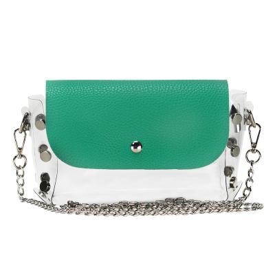 China High Quality Y2K Fashion PU PVC Clear Purse Light Green Cross - Creative Body Purse for sale