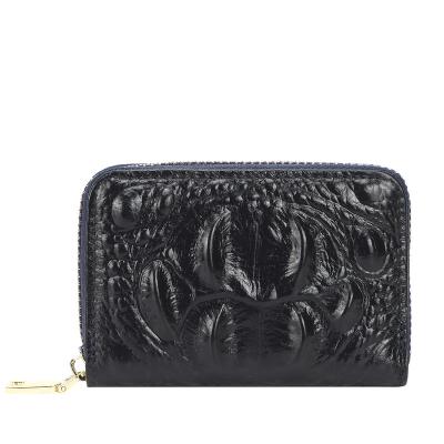 China Custom Croco Card Holder Embossed Leather Custom Cowhide Card Holder Credit Card Wallet for sale