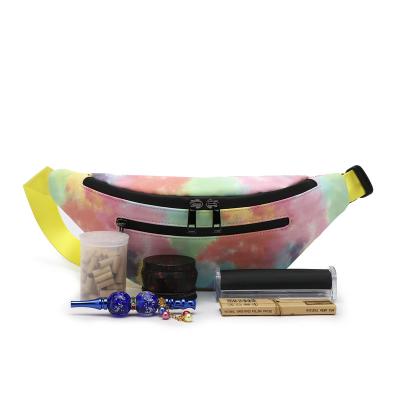 China Leather Fanny Pack Odorless Fashion Bag Smell Proof Tie Dye Print Tie Dye Print PU Smell Proof for sale