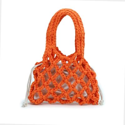 China 100% Eco-friendly Crochet Bag Hand Grip Top Bags With Canvas Drawstring Bag for sale