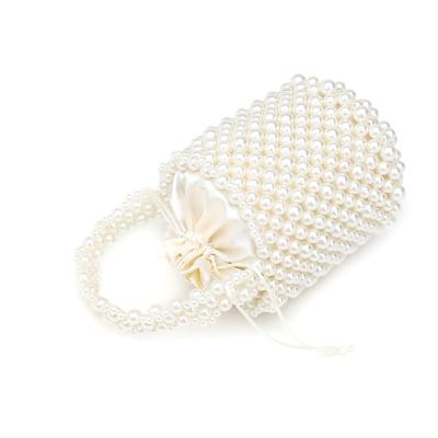 China Bride Wedding Handmade Bag Pearl Beaded Bag Pearl Bucket Bags Clutch For Wedding for sale