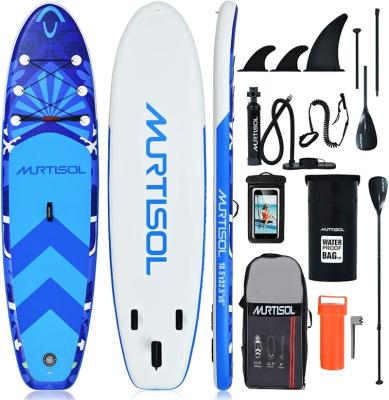 China Qiaozhi 10.5' Stand Paddle Board Unisex Environmental-friendly High Quality Inflatable Wave Panel + PVC+ EVA Blue Material Surfing Point for sale