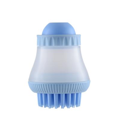 China Viable 2 in 1 Dog Cat Bath Brush Scrubber Shampoo Dispenser Silicone Hair Pet Massage Comb for sale