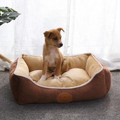 China Machine Washable Ultra Soft Pet Sofa Rectangle Pet Bed Sustainable With Different Size for sale