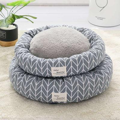 China Hot Selling Viable Amazon Comfort Dog Beds Around Pet Sleeping Bed For Dog Cat Dropshipping for sale