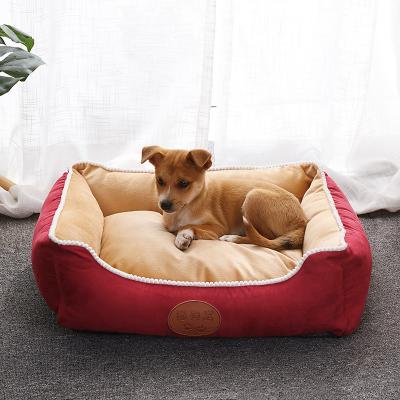 China Sustainable Kennel Sofa Beds Indoor Soft Warm Long Plush Round Modern Pet Bed for sale