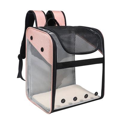 China PVC Viable Transparent Guided Collapsible Pet Out Of Backpack Airline Carrier Bag Dog Cat Cages Carriers Houses for sale