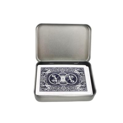 China Recyclable Rectangular Tin Box Poker Box Usb Metal Cash Bank Card Box 10*7*2cm for sale