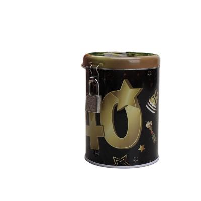 China Recyclable Round Money Saving Box Metal Telephone Booth Tin Box With Lock for sale