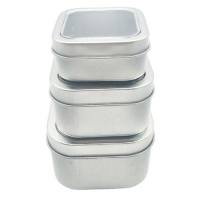 China Recyclable Square Tin Box With PVC Window Candle Tins for sale