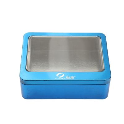 China Recyclable Rectangular Tin Box With PVC Window for sale