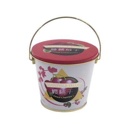 China Recyclable Irregular Food Ice Bucket Food Container With Handle Cookies Tin Box Dried Fruit Packing Case for sale