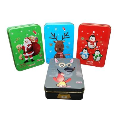 China Recyclable Promotional Custom Christmas Gift Tin Box Food Container for sale