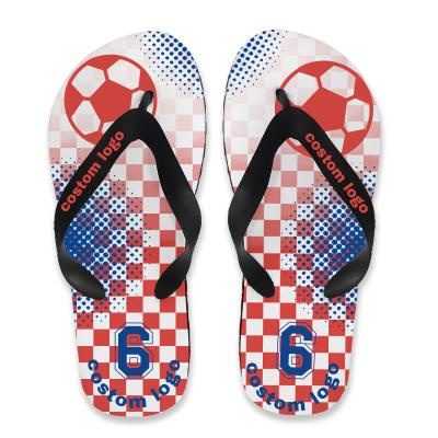 China 2022 Fashion Trend Summer Beach Wholesale Custom EVA Sandals Cheap Solid Color Brand Logo Outdoor PVC Flip Flops for sale