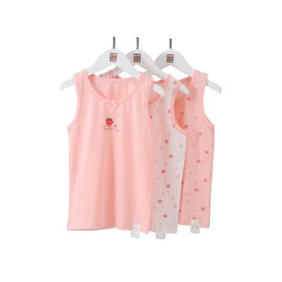 China Breathable T-shirts Girls Summer Home Wear T-shirt Kids Clothing Girl Cotton Sleeveless Vest for sale