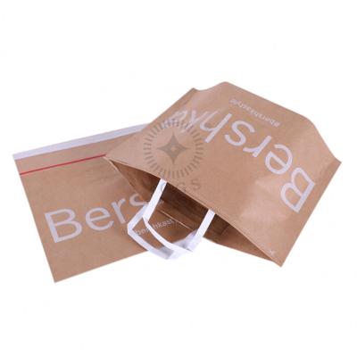 China Recyclable Shopping Tote Bag With Handle Kraft Paper Bags With Bulk Capacity Eco - Friendly for sale