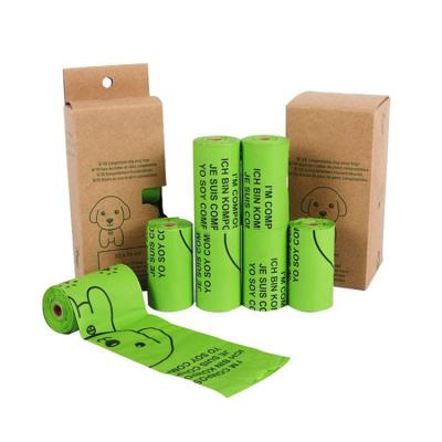 China Wholesale Sustainable Custom Design 100% Custom Printed Compostable Biogradable Degredable Cornstarch Scented Dog Waste Waste Poo Bags for sale